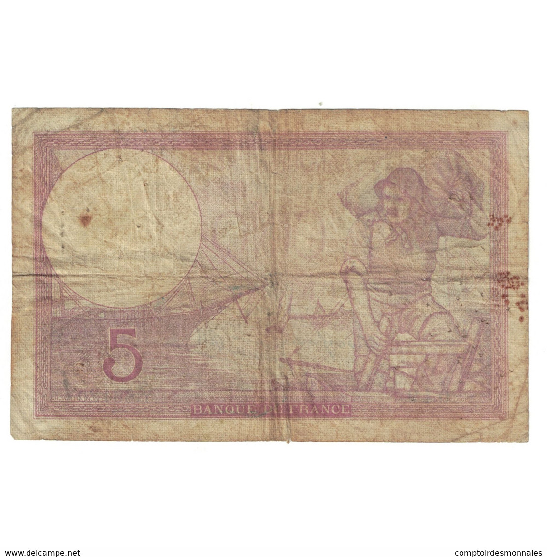 France, 5 Francs, 1940, Y.66120, B, Fayette:F.04.15, KM:83 - 5 F 1917-1940 ''Violet''
