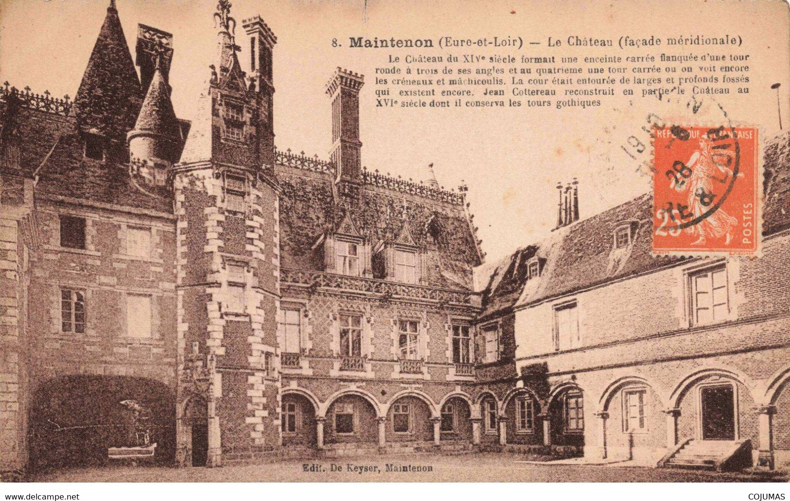 28 - MAINTENON - S02052 - Le Château - Façade Méridionale - Pli - L1 - Maintenon