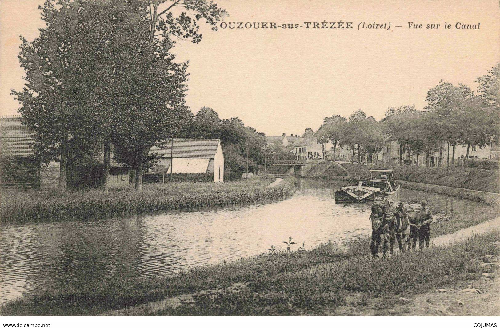 45 - OUZOUER SUR TREZEE - S03183 - Vue Sur Le Canal - Chevaux - Péniche - Bateau - L1 - Ouzouer Sur Loire