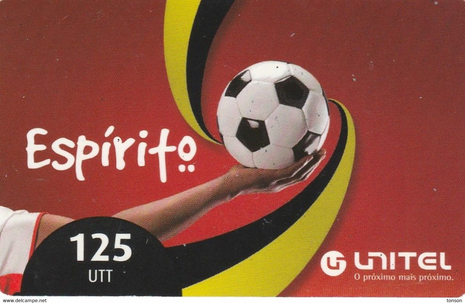 Angola, AO-UNI-REF-0024-131231, Unitel 125 UTT, Espirito, Football, 2 Scans.  Expiry : 2014/12/31 - Angola