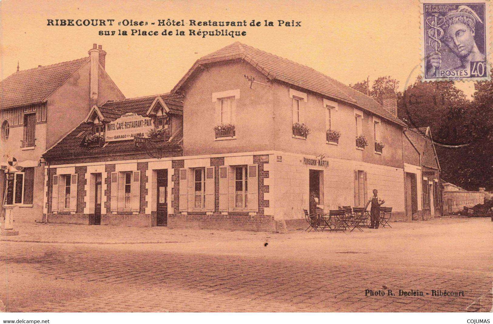 60 - RIBECOURT - S03575 - Hôtel Restaurant De La Paix Sur La Place De La République - Commerces - L1 - Ribecourt Dreslincourt