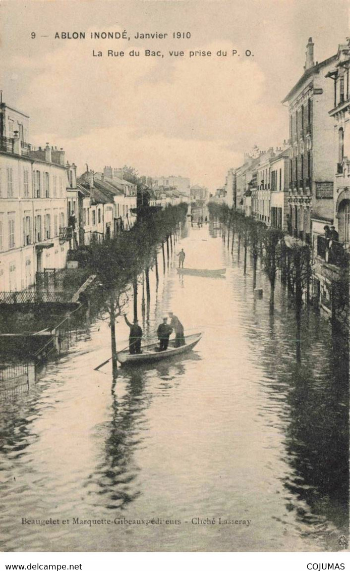 94 - ABLON - S01523 - La Rue Du Bac - Vue Prise Du PO - Janvier 1910 - Ablon Inondé - L1 - Ablon Sur Seine