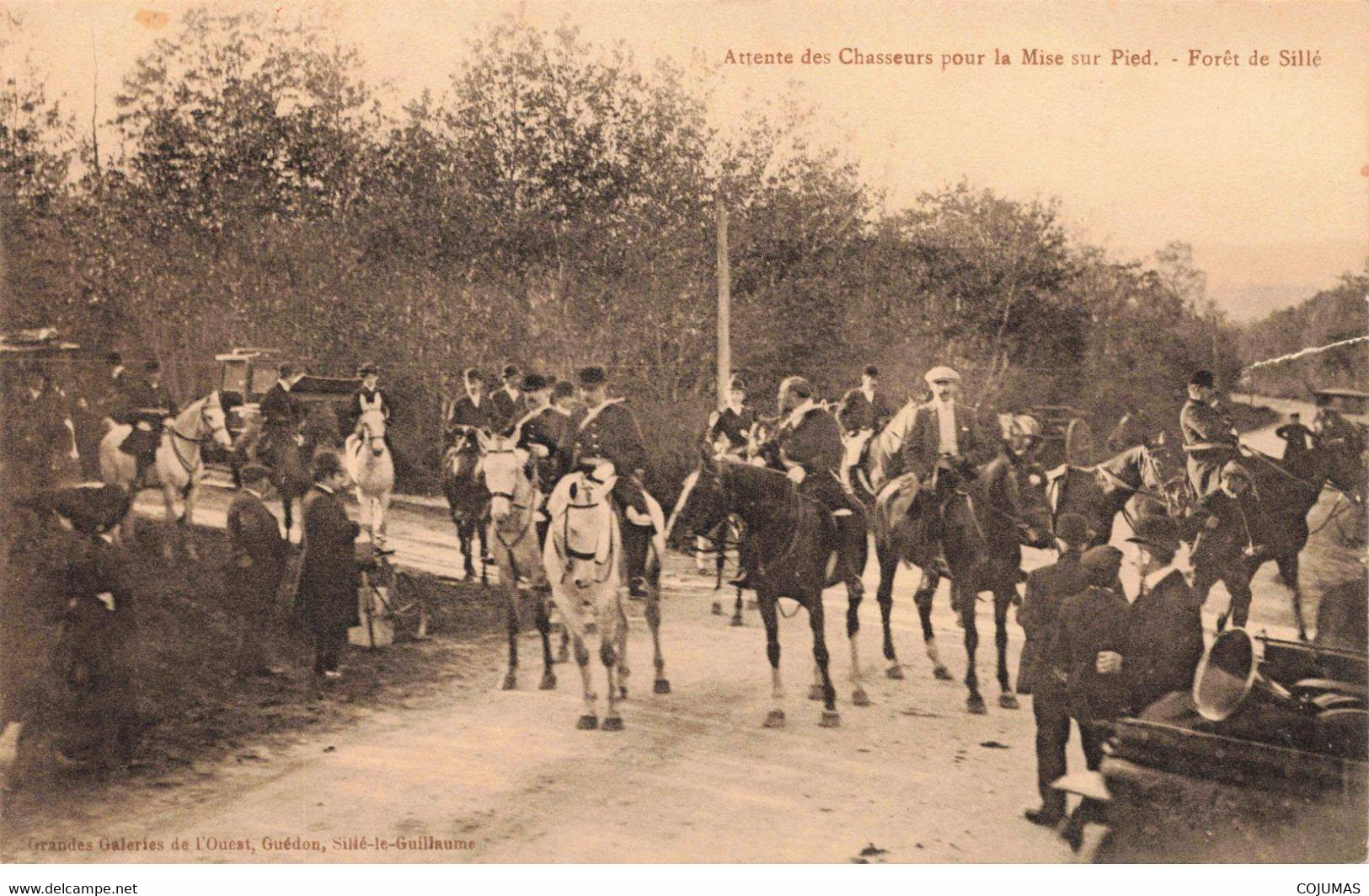 72 - SILLE - S01544 - Forêt - Attente Des Chasseurs Pour La Mise Sur Pied - Chevaux - Coupée - En L'état - L1 - Sille Le Guillaume