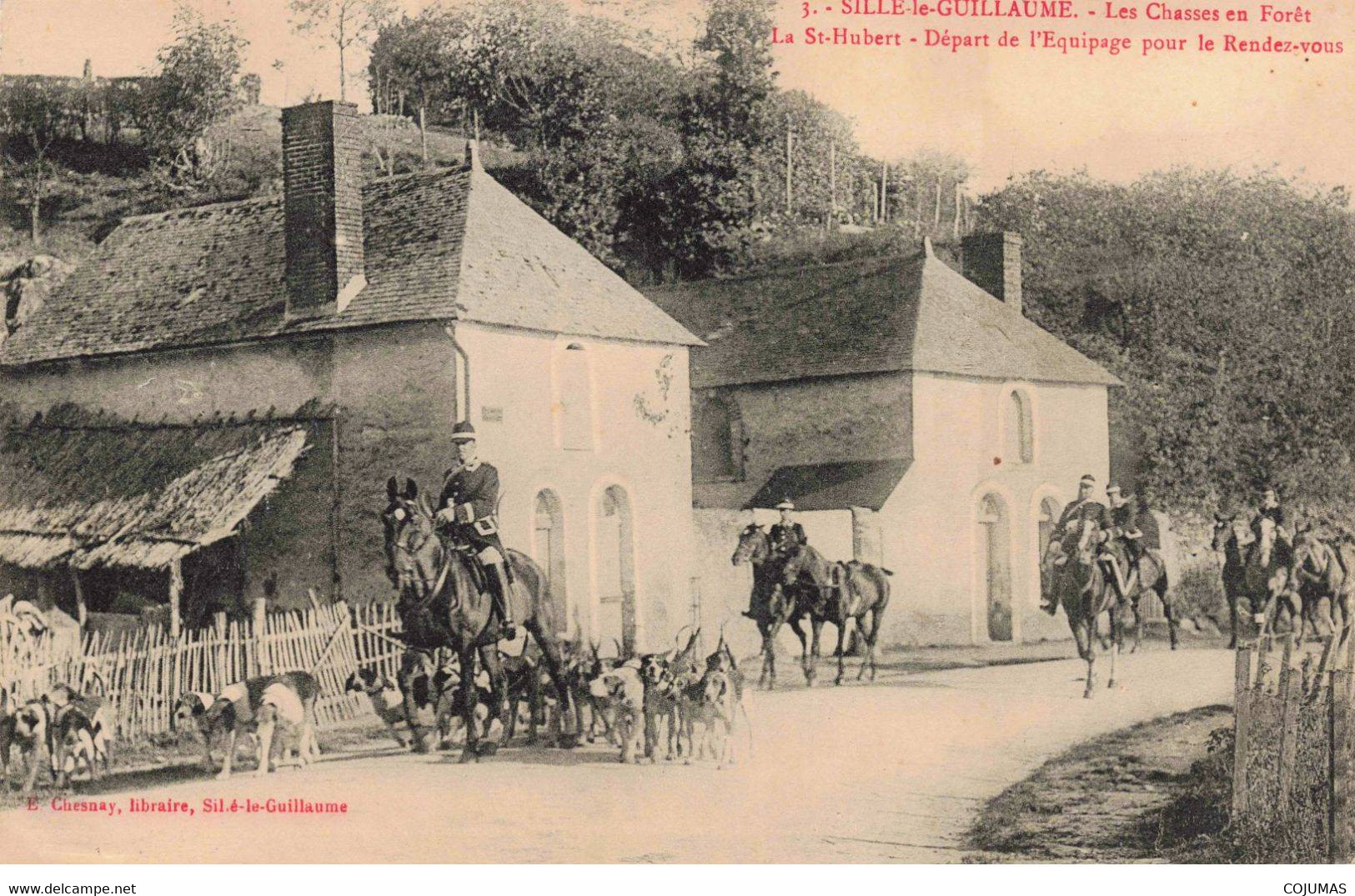 72 - SILLE LE GUILLAUME - S01554 - La St Hubert - Départ De L'Equipage Pour Le Rendez-Vous - Chasse En Forêt - L1 - Sille Le Guillaume