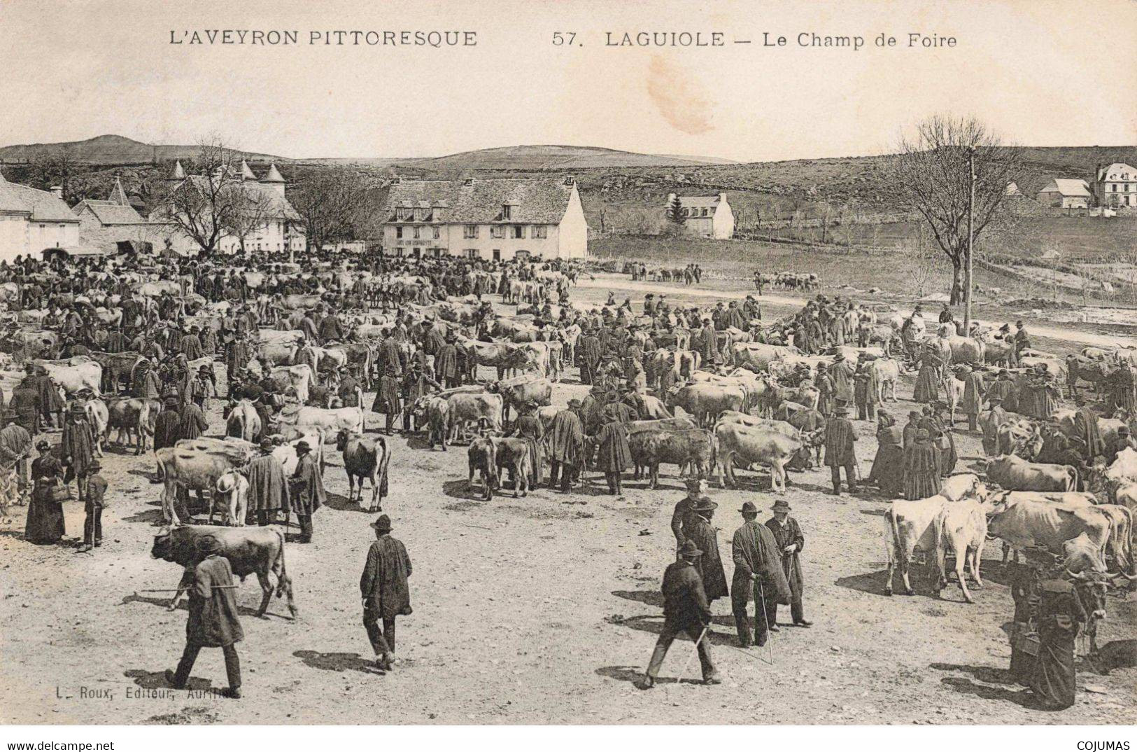 12 - LAGUIOLE - S00840 - Le Champ De Foire - Agriculture - Bovins - Aveyron Pittoresque - Marché - L1 - Laguiole