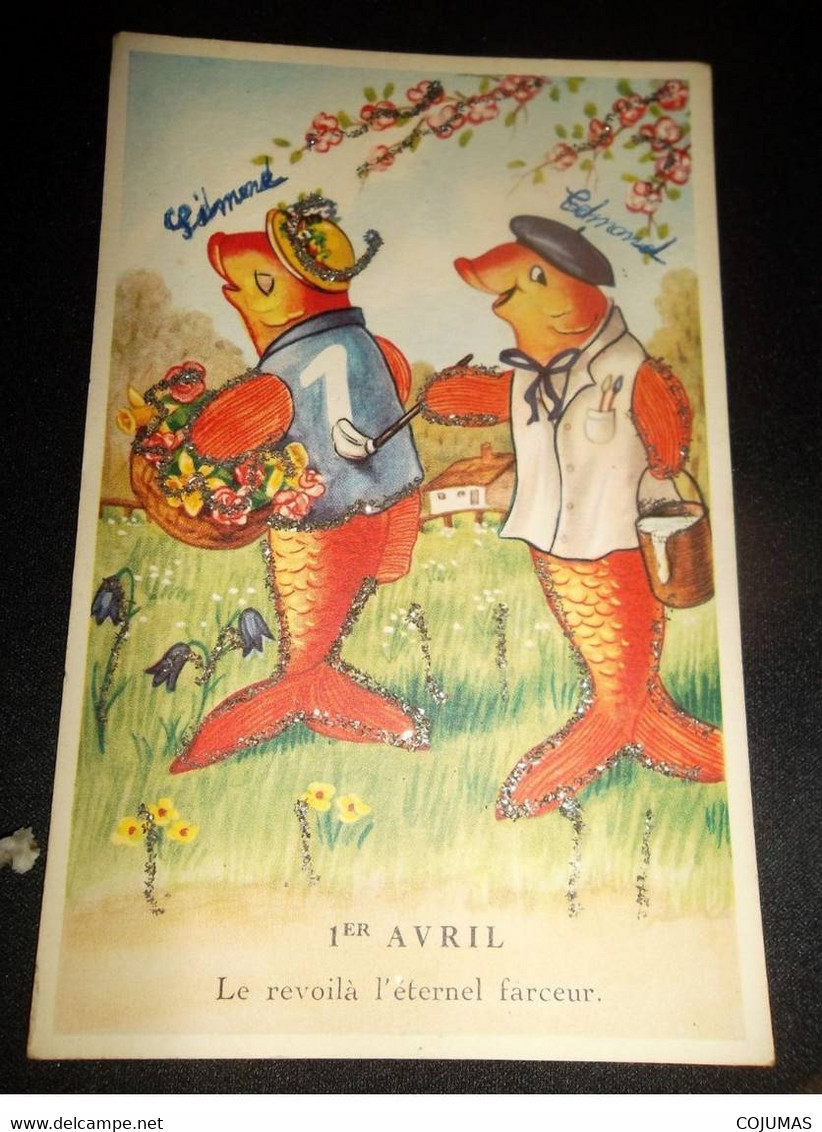 1ER AVRIL - S00035 - Paillettes - Poissons - Seau - Panier - Fleurs - 1er Avril - Poisson D'avril