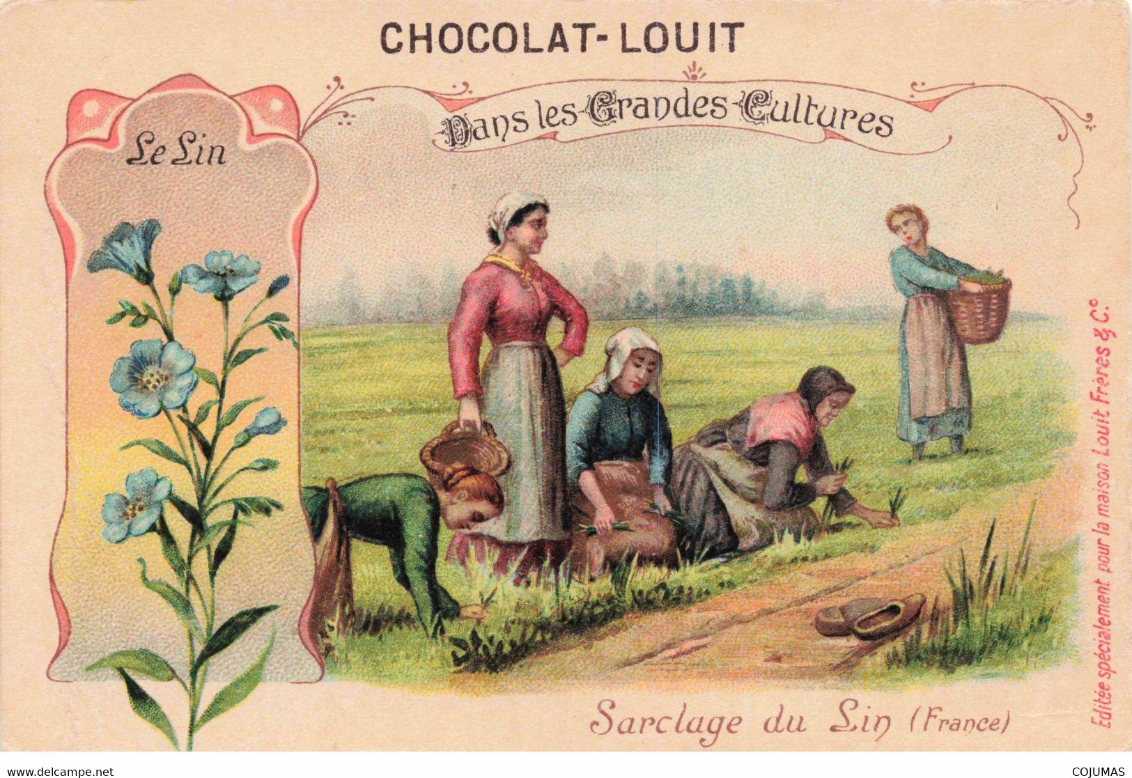 CHROMOS - S00928 - Chocolat Louis - Culture - Sarclage Du Lin - France - Panier - Agriculture - 10,5x7cm Env-L1 - Louit