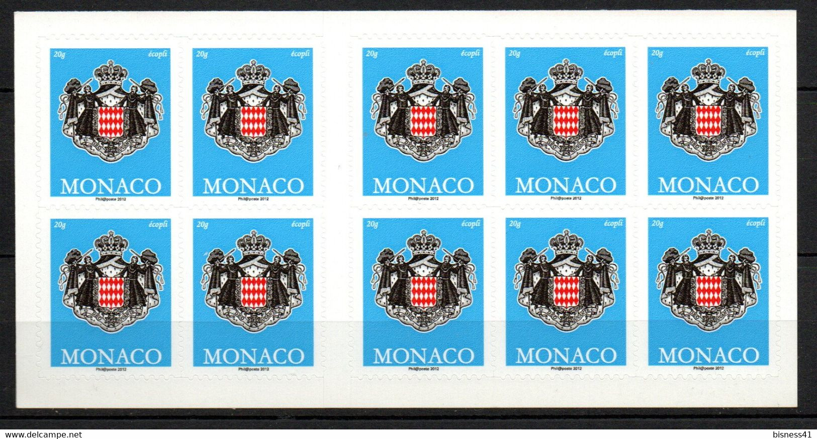 Monaco 2012 Carnet Adhésif C2826 Embleme Monégasque Neuf XX MNH - Booklets