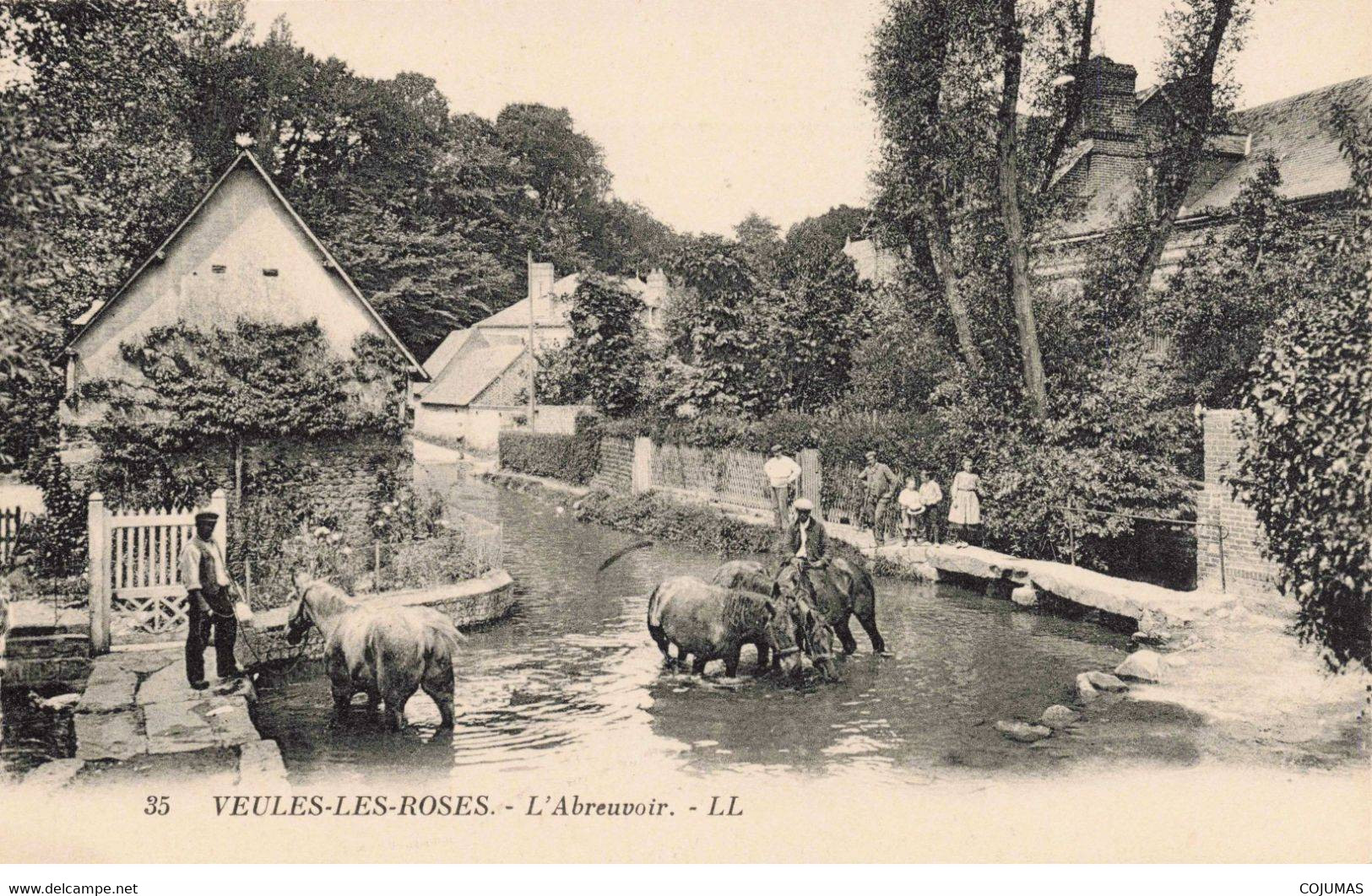 76 - VEULES LES ROSES - S00386 - L'Abreuvoir - Chevaux - Agriculture - L1 - Veules Les Roses