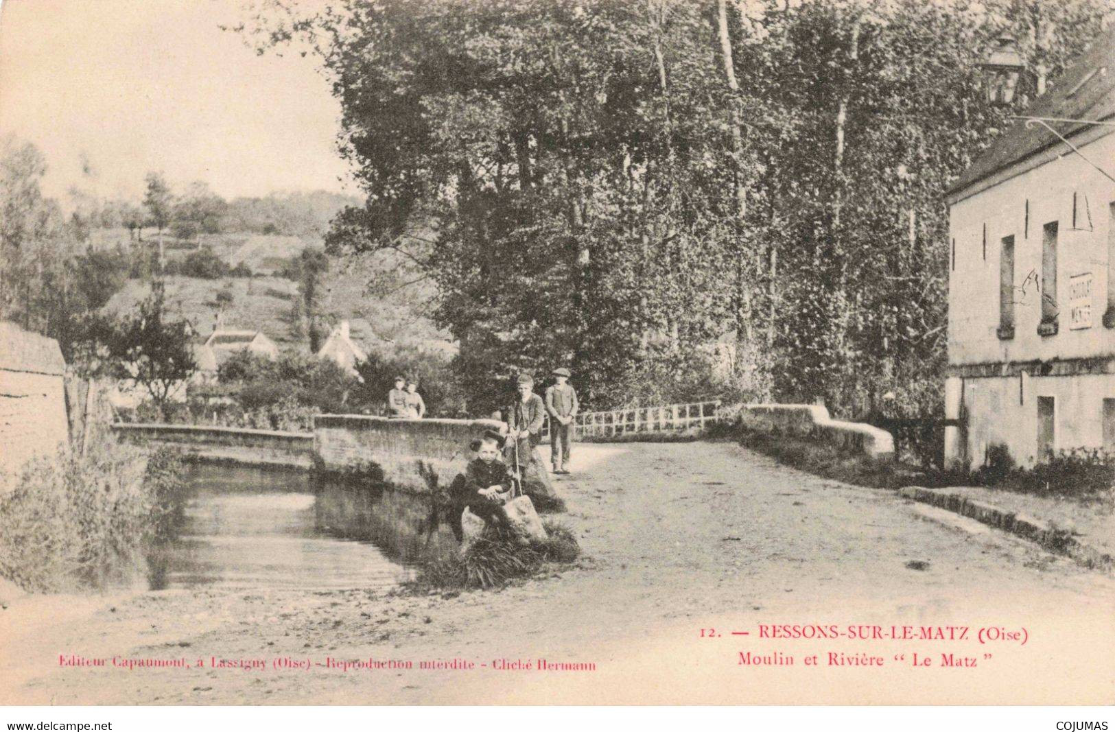 60 - RESSONS SUR MATZ - S00276 - Moulin Et Rivière "Le Matz" - Capaumont - Hermann  - Enfants - L1 - Ressons Sur Matz