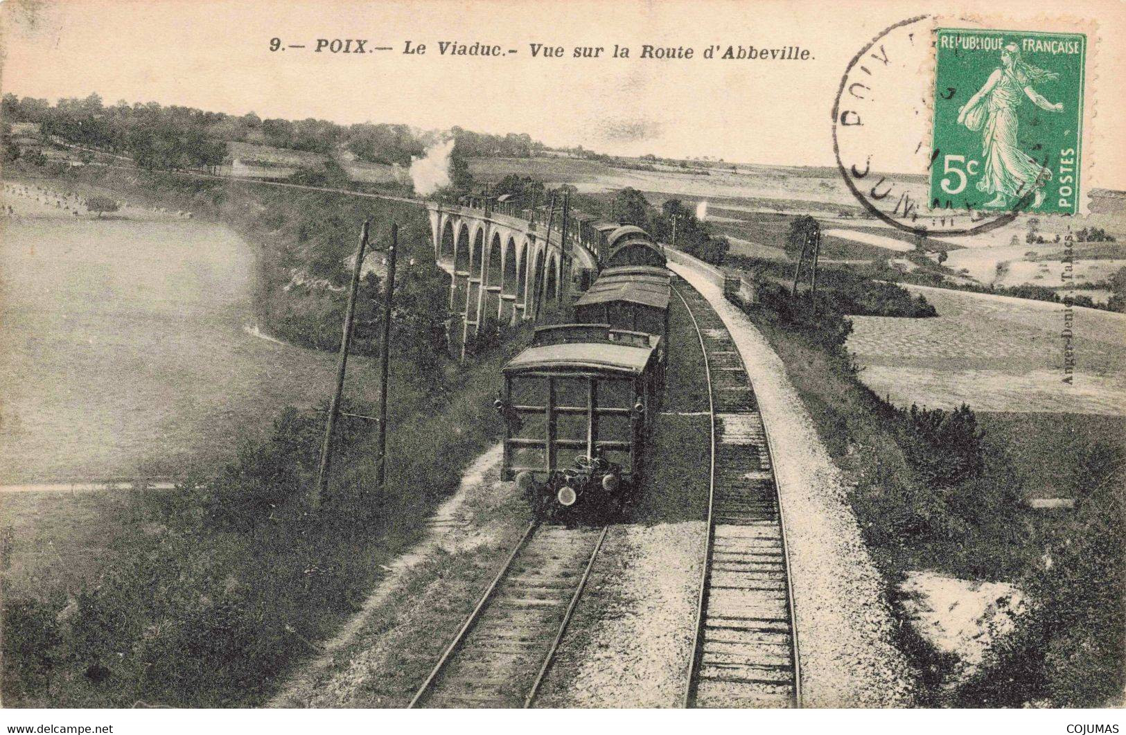 80 - POIX - S02379 - Le Viaduc - Vue Sur La Route D'Abbeville - Train - L3 - Poix-de-Picardie
