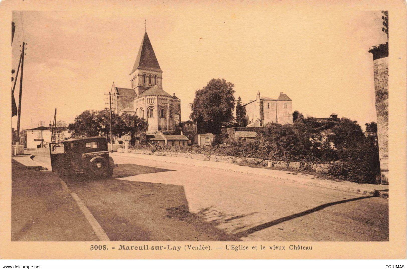 85 - MAREUIL SUR LAY - S02407 - L'Eglise Et Le Vieux Château - Automobile - L3 - Mareuil Sur Lay Dissais