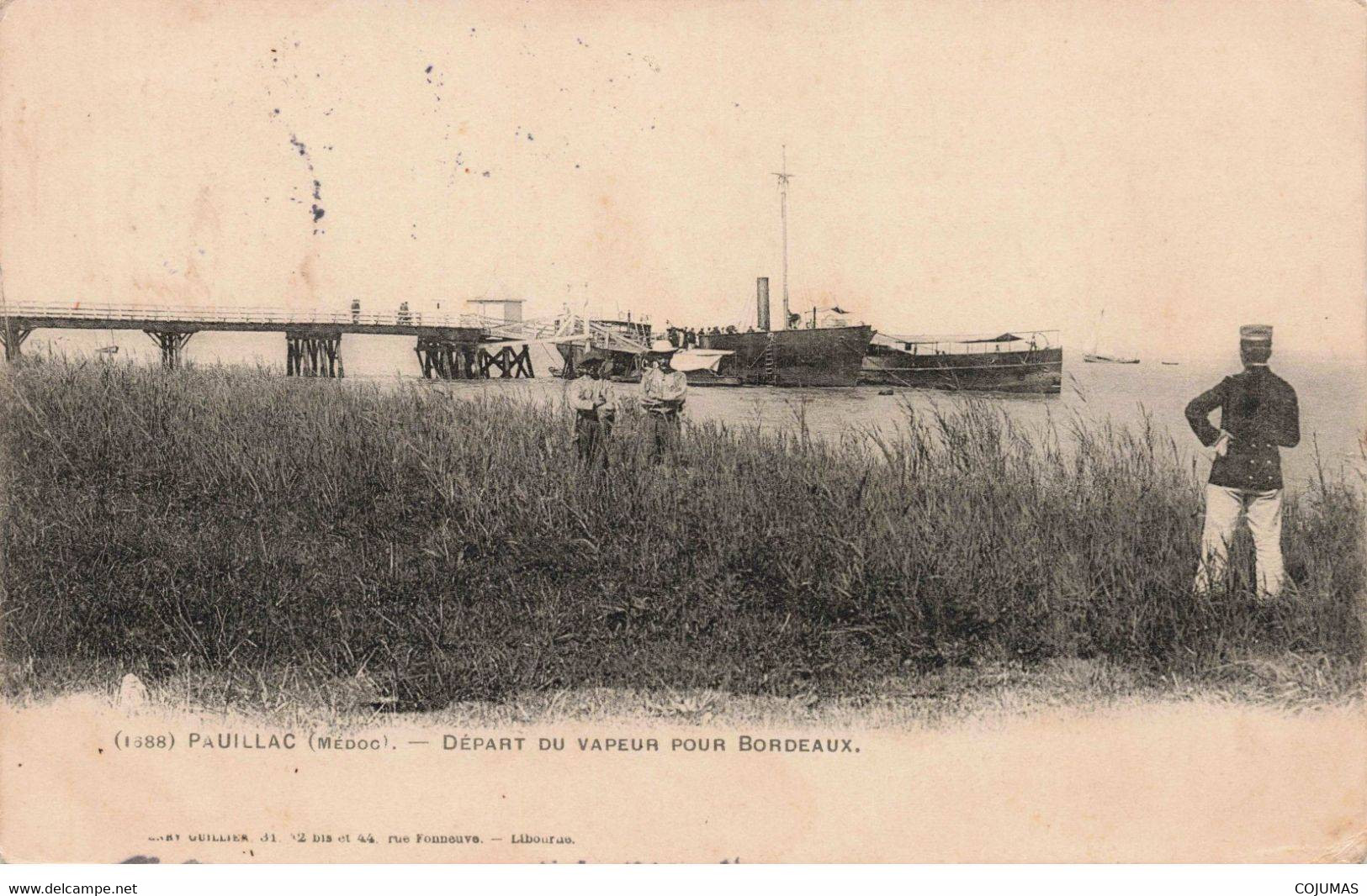 33 - PAUILLAC - S02827 - Départ Du Vapeur Pour Bordeaux - Bateaux - L1 - Pauillac