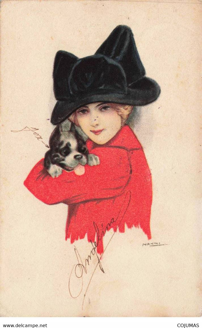 ILLUSTRATEUR - S04199 - Nanni - Jeune Femme Avec Un Chiot - Chapeau - L1 - Nanni