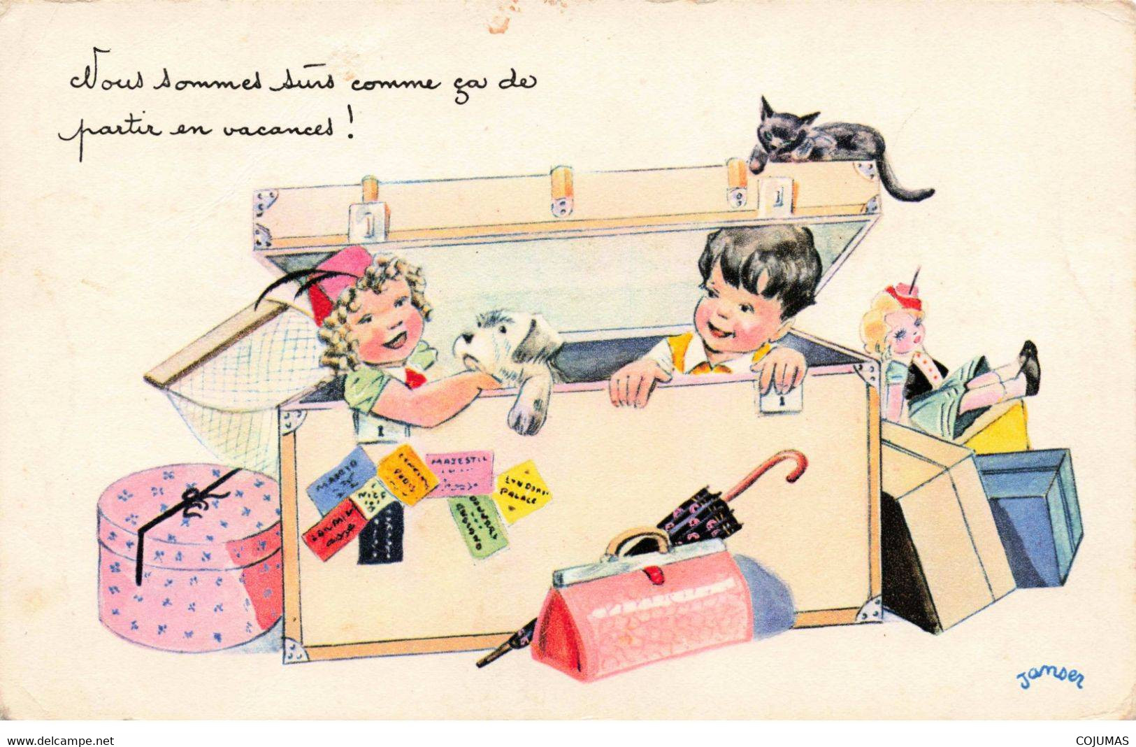 ILLUSTRATEUR - S01963 - Janser - Enfants Cachés Dans Un Coffre à Jouets - Poupée - Sac - Chat Noir - Boites - Chien - L1 - Janser