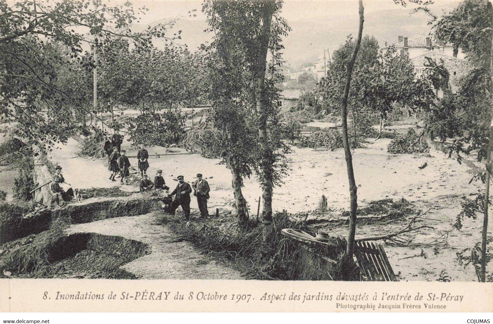 07 - ST PERAY - S04541 - Inondations Du 8 Octobre 1907 - Aspect Des Jardins Dévastés à L'entrée De St Péray -L1 - Saint Péray