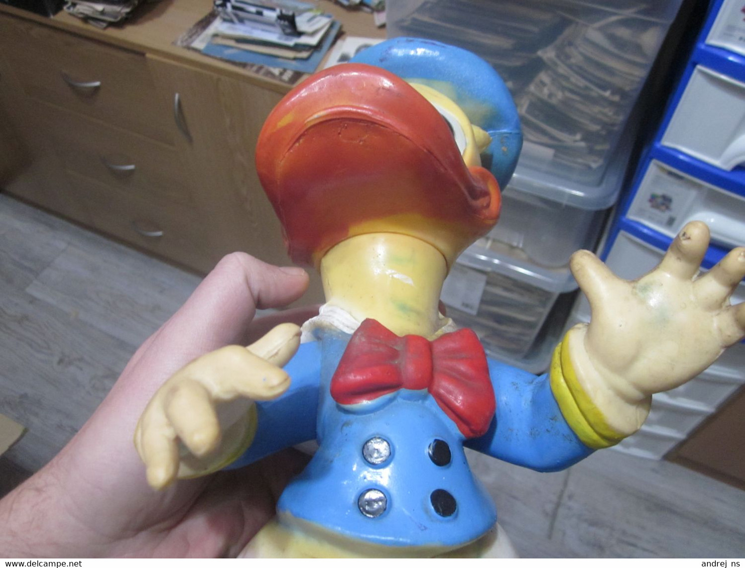 Donald Duck Vintage Disney  Walt Disney Pro. 1963 ART 110 Old Rubber Toy Big Height 38 Cm - Disney