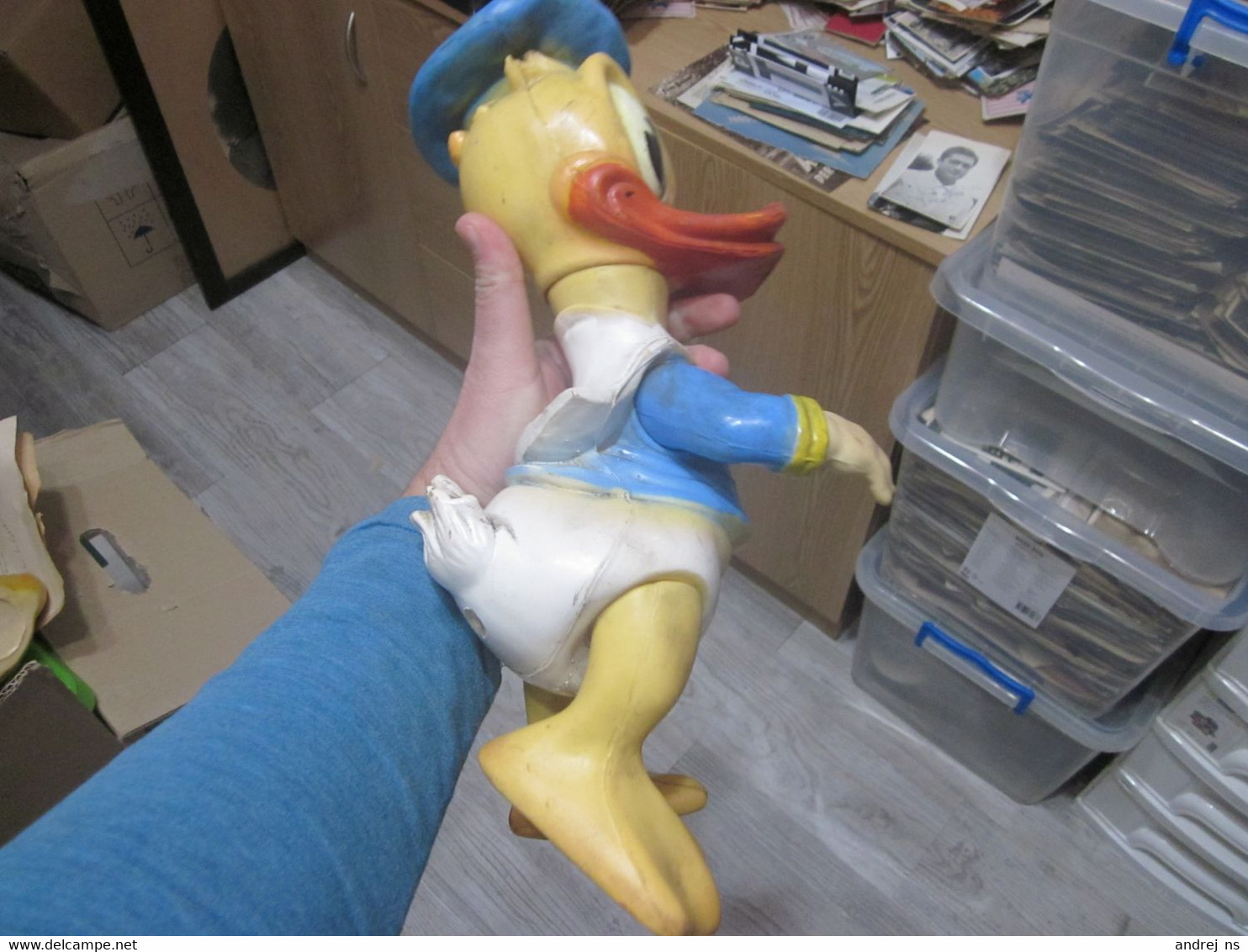 Donald Duck Vintage Disney  Walt Disney Pro. 1963 ART 110 Old Rubber Toy Big Height 38 Cm - Disney