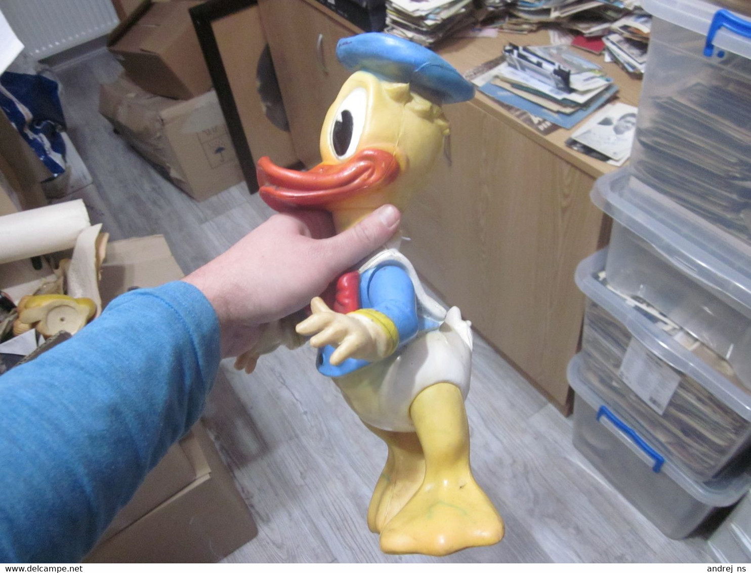 Donald Duck Vintage Disney  Walt Disney Pro. 1963 ART 110 old rubber toy big height 38 cm