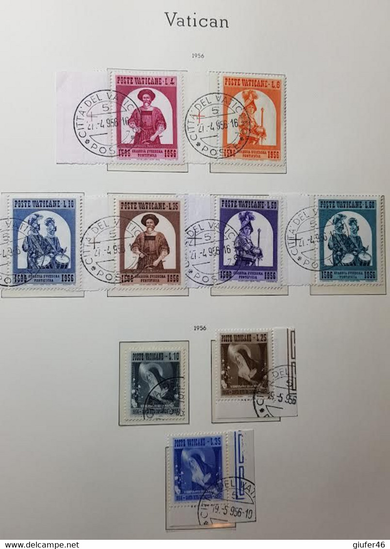 Album Leuchtturm Vatican: Collezione Usati dal 1929 al 1979 non tutte le serie ma molte, vedi foto a titolo di esempio