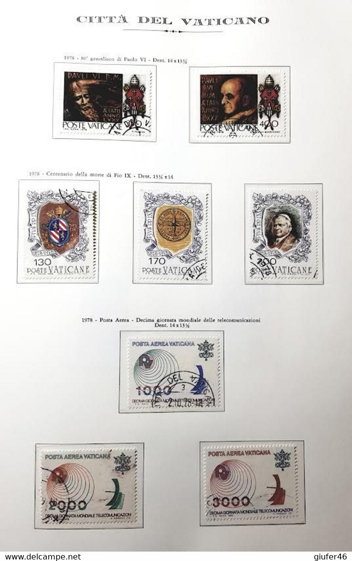 Album Leuchtturm Vatican: Collezione Usati dal 1929 al 1979 non tutte le serie ma molte, vedi foto a titolo di esempio