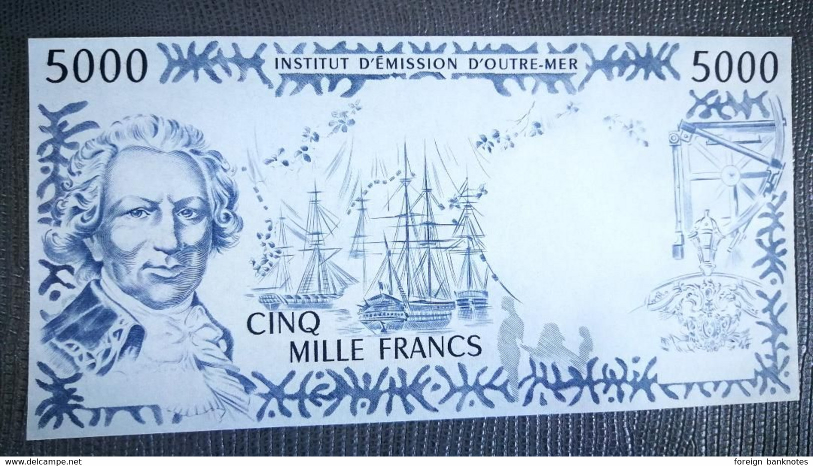 Very RARE  Oceania  Essay Front Proof On Blue Paper 5000 Francs '70s  UNC - Autres - Océanie