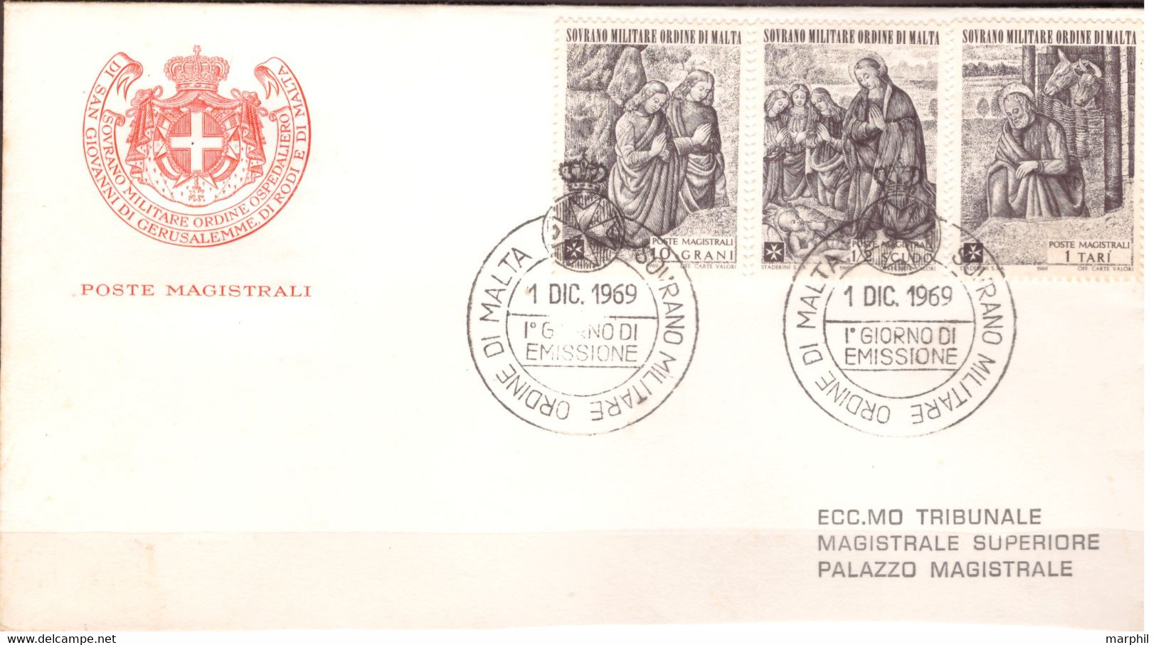 Italia S.M.O.M. 1969 Natale UnN°47/49 FDC (o) Vedere Scansione - Lotti E Collezioni