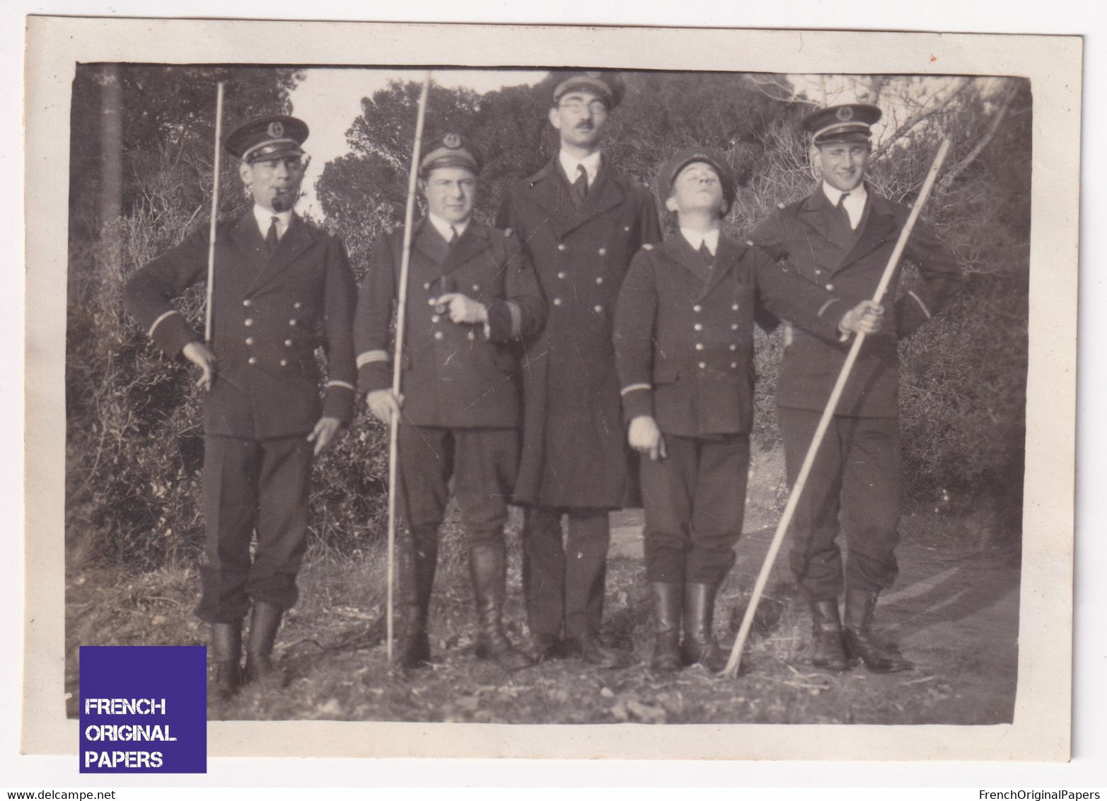 Compagnie De Débarquement à Brégançon 1930 Photo Snapshot 8,5x6cm Armée Marine Française Bormes Les Mimosas A85-90 - Guerra, Militares