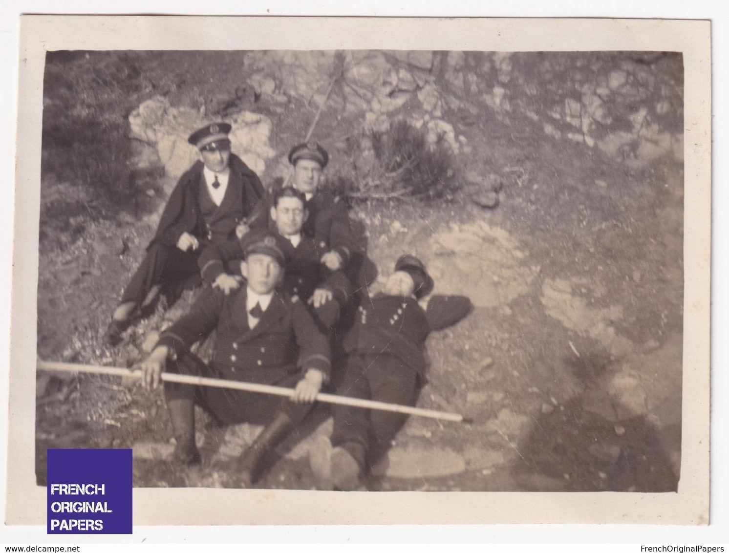 Compagnie De Débarquement à Brégançon 1930 Photo Snapshot 8,5x6cm Armée Marine Française Bormes Les Mimosas A85-90 - Guerra, Militares