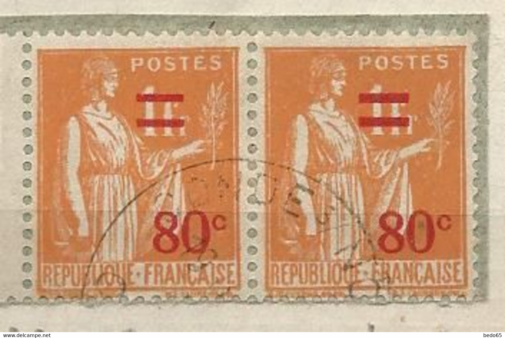 TYPE PAIX N° 359 Et 359e Ce Tenant  OBL Sur Fragment - Used Stamps