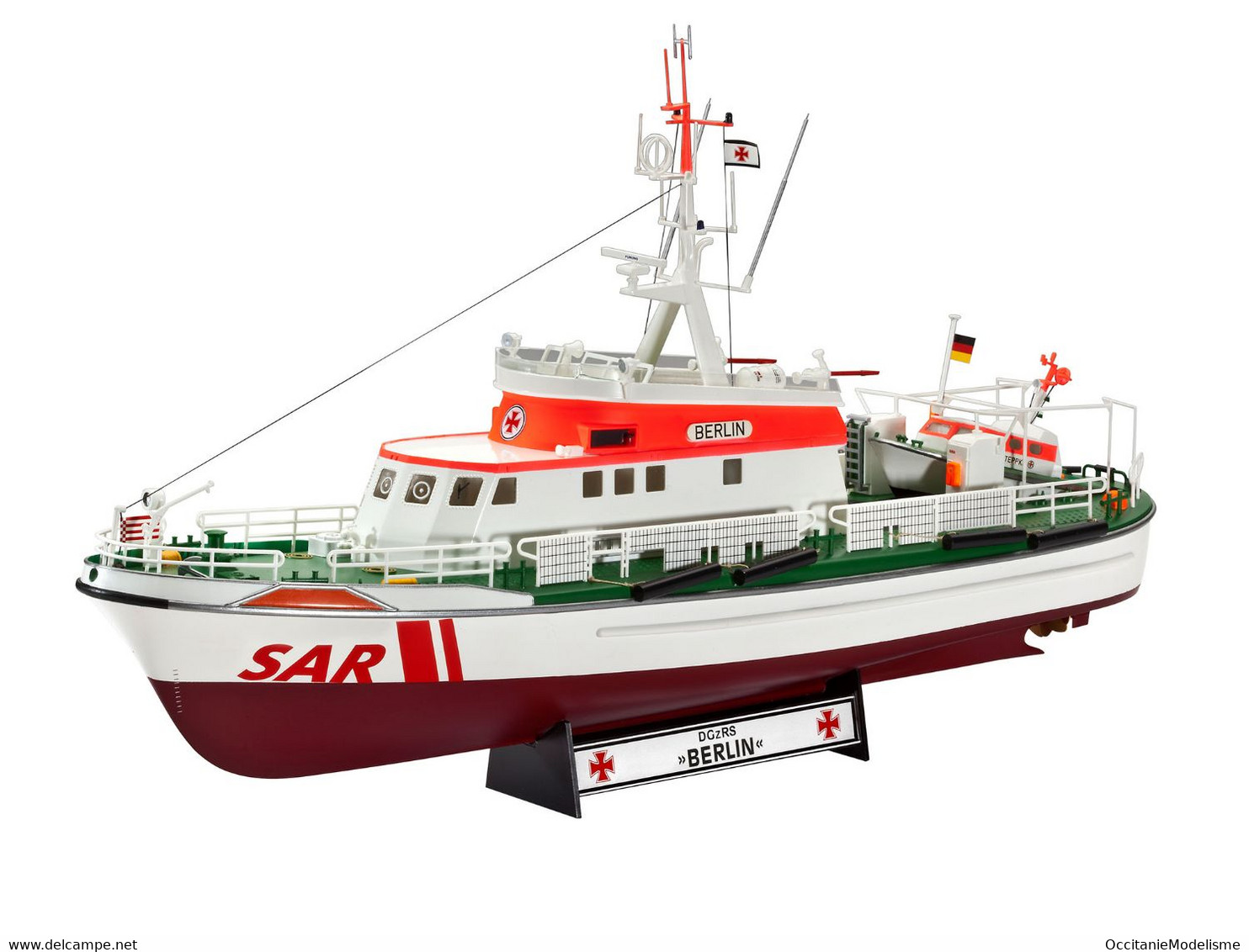 Revell - SET SAR DGzRS Berlin + SEA KING "Good Bye" + Peinture + Colle Maquette Kit Plastique Réf. 05683 Neuf NBO 1/72 - Boats