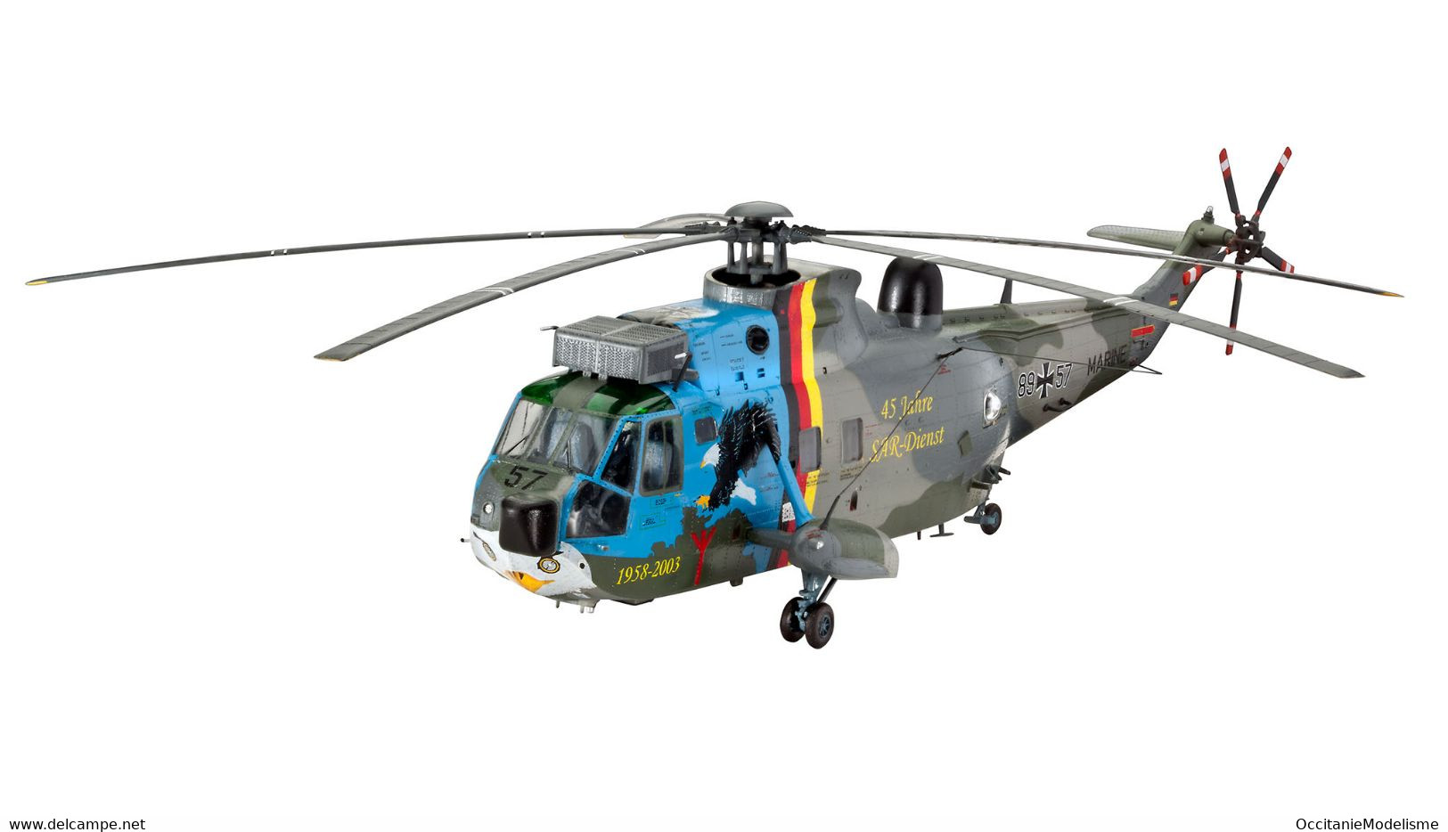 Revell - SET SAR DGzRS Berlin + SEA KING "Good Bye" + Peinture + Colle Maquette Kit Plastique Réf. 05683 Neuf NBO 1/72 - Boats