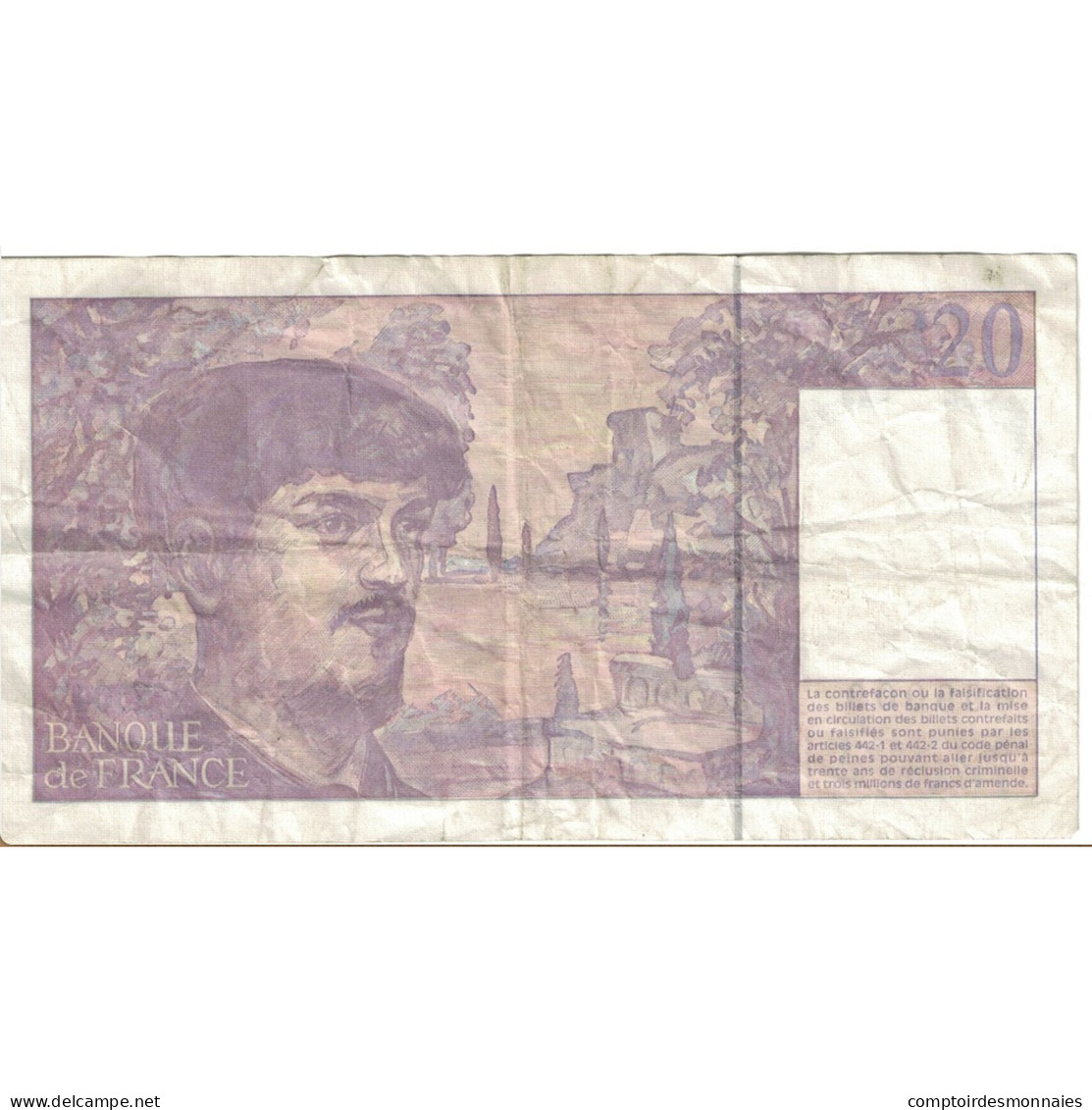 France, 20 Francs, Debussy, 1995, Y.047, TB+, Fayette:66ter.1, KM:151h - 10 F 1972-1978 ''Berlioz''