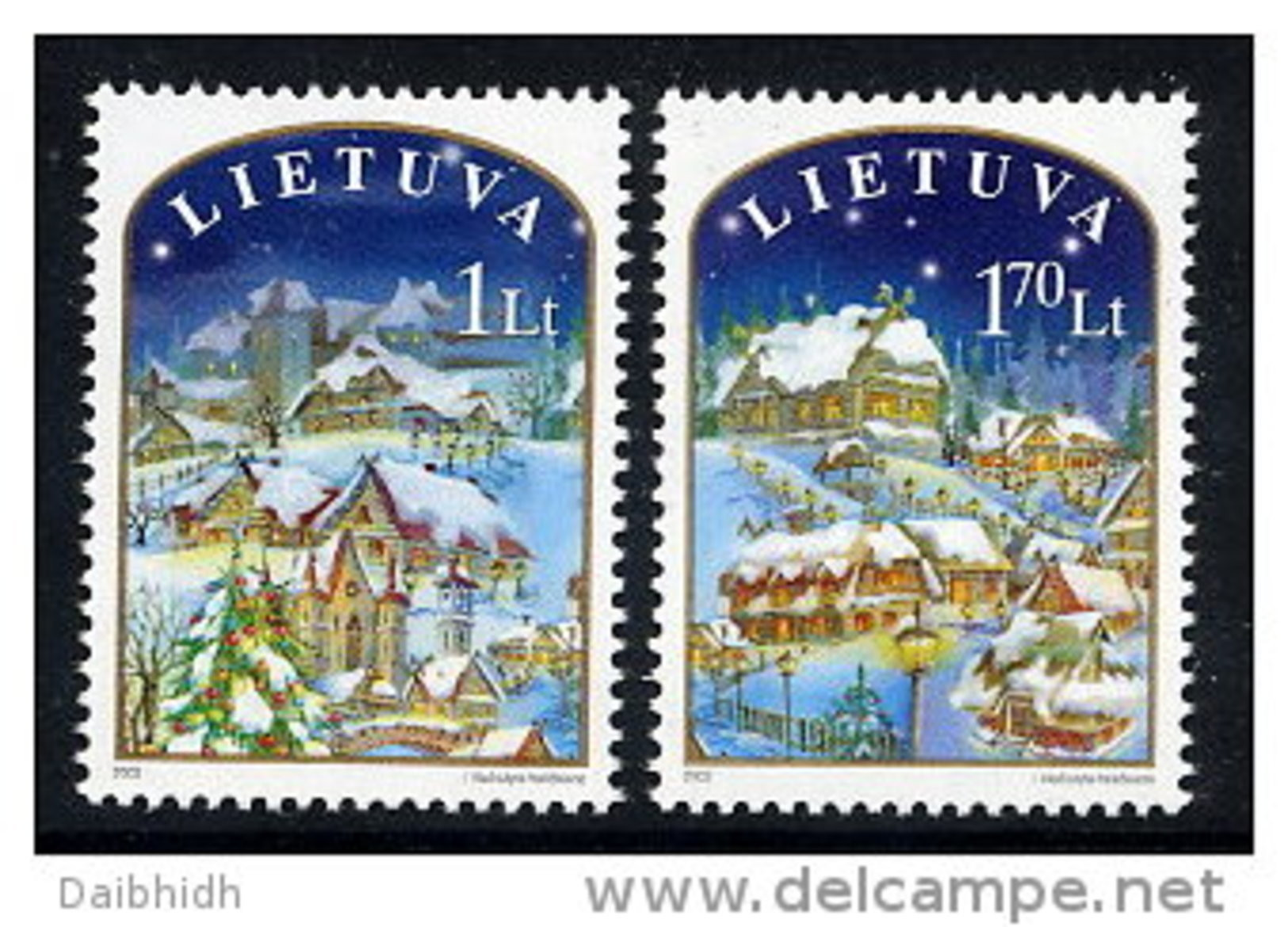LITHUANIA 2003 Christmas Set Of 2 MNH / **.  Michel 830-31 - Lituania