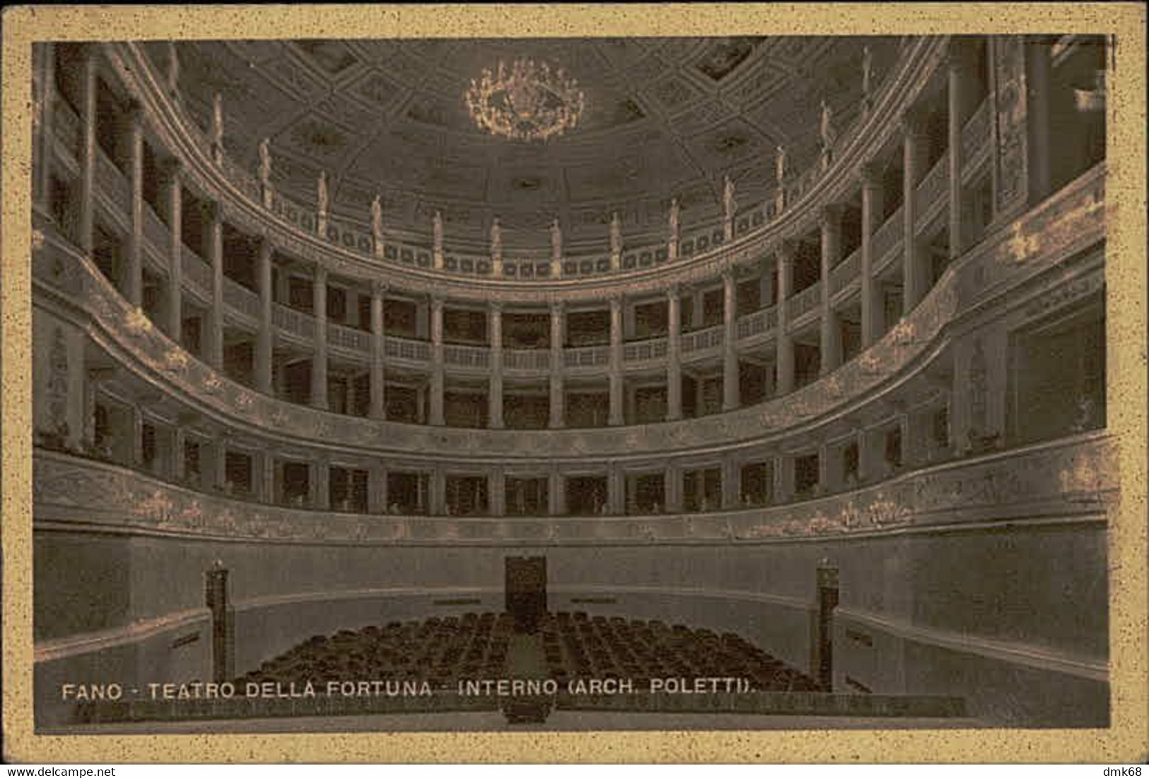 FANO - TEATRO DELLA FORTUNA - INTERNO - ARCH. POLETTI - EDIZIONE CAMERINI - SPEDITA 1948 (13689) - Fano