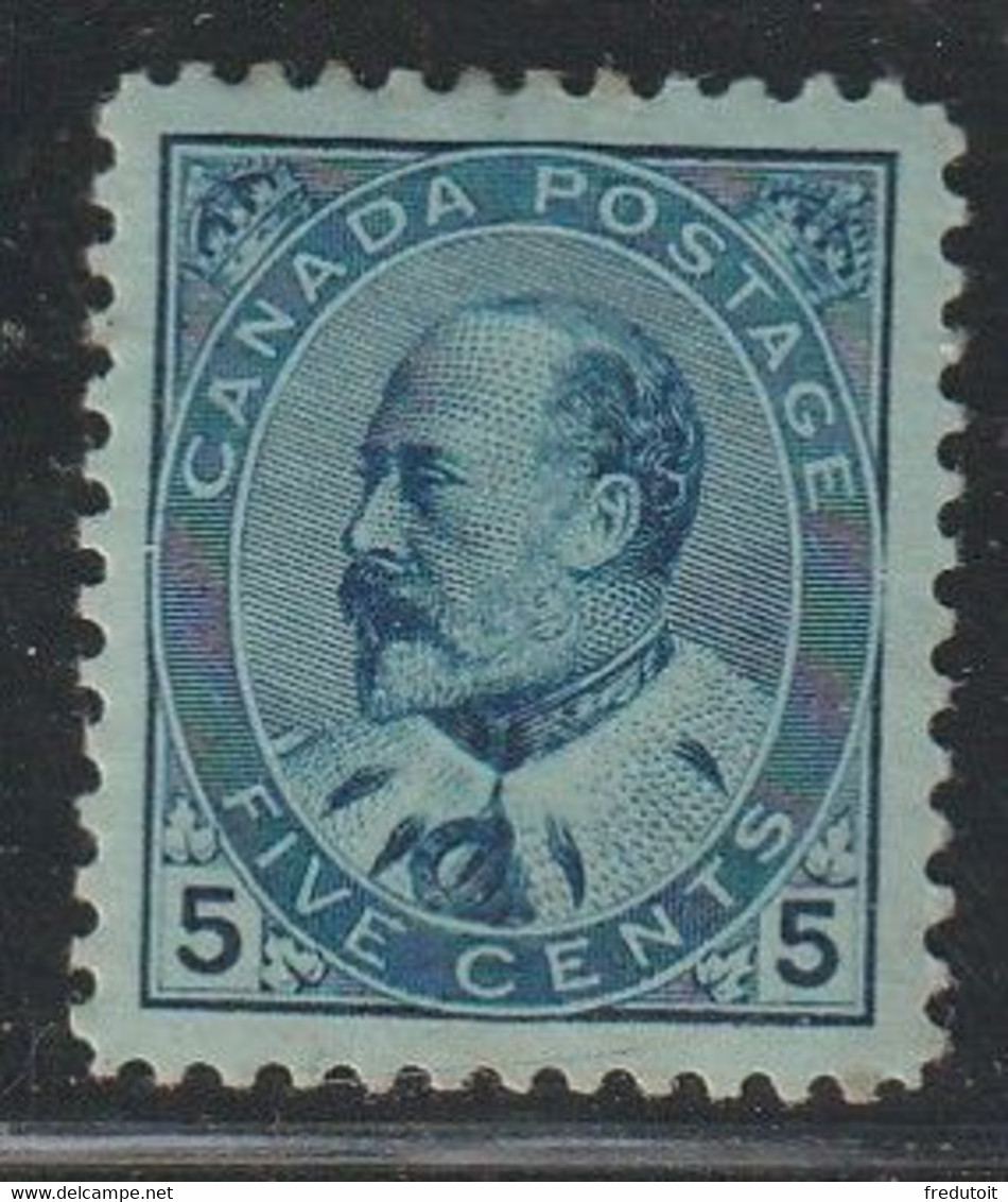 CANADA - N°80 * (1903-09) Edouard VII : 5c Bleu Sur Azuré - Unused Stamps