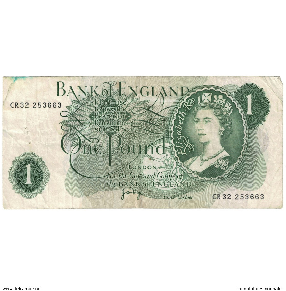 Billet, Grande-Bretagne, 1 Pound, Undated (1970-77), KM:374g, TB - 1 Pound