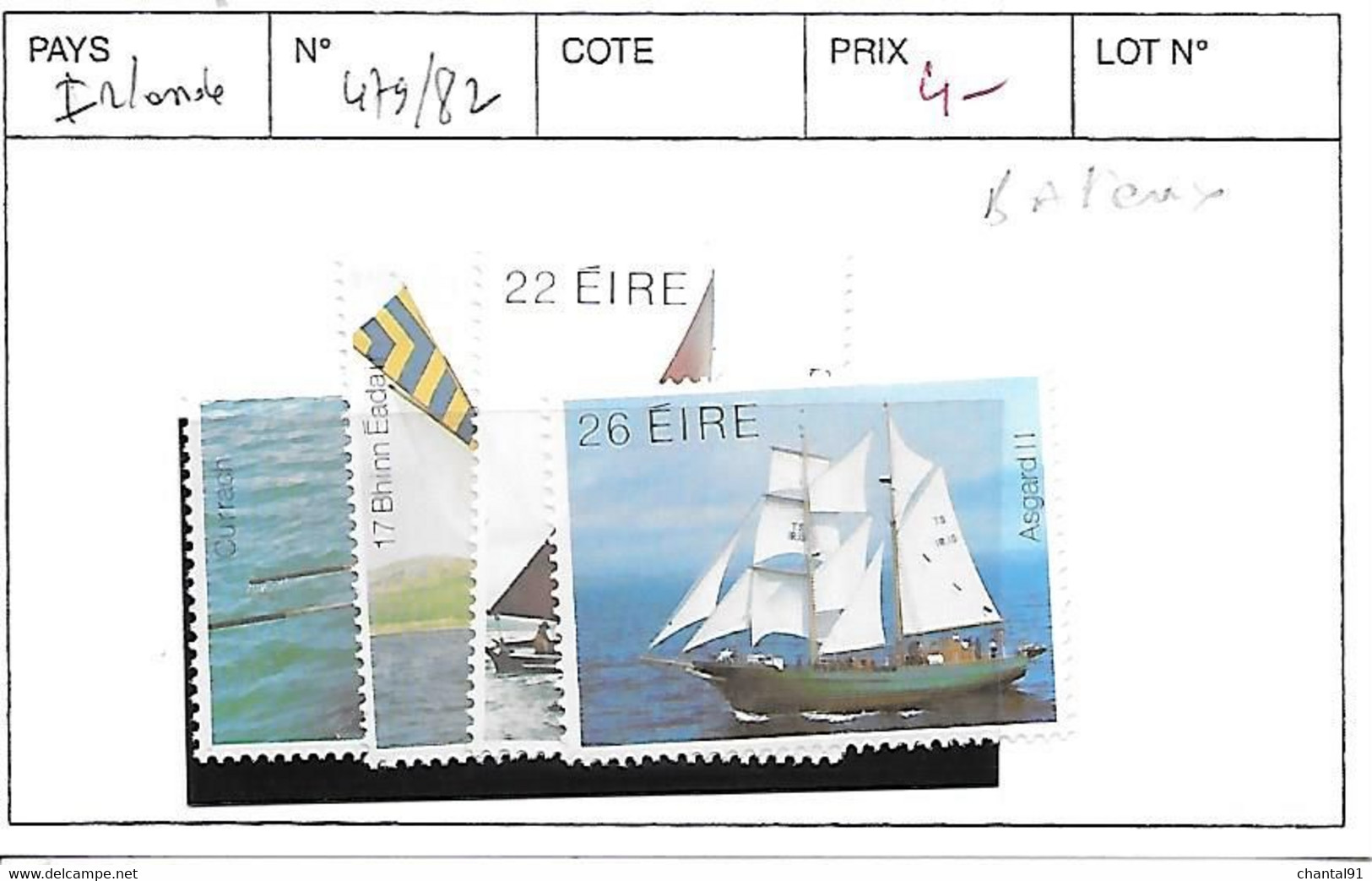 IRLANDE N° 479/82 ** - Collections, Lots & Series