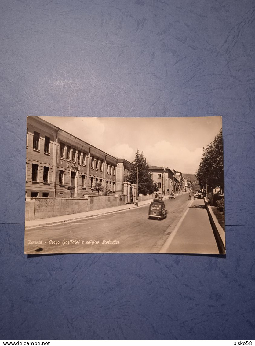 Italia-isernia-corso Garibaldi E Edificio Scolastico-fg- - Isernia