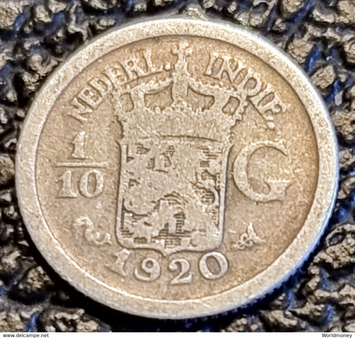 NETHERLANDS EAST INDIES 1/10 GULDEN 1920 (Silver) - Indes Neerlandesas