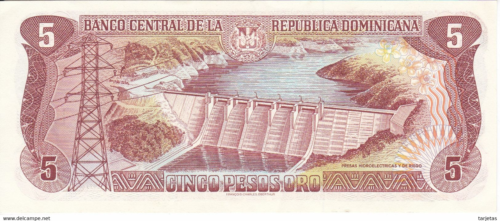 BILLETE DE LA REPUBLICA DOMINICANA DE 5 PESO ORO DEL AÑO 1997 EN CALIDAD EBC (XF) (BANKNOTE) - Dominicana