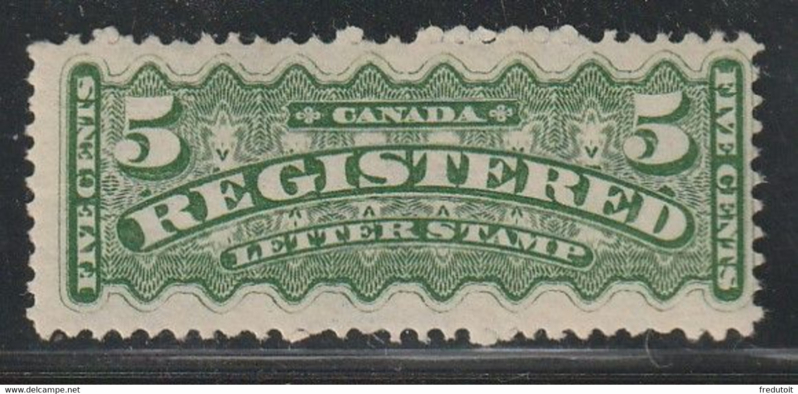 CANADA - Timbres Pour Lettres Chargées : N°2 ** (1875-88) 5c Vert Jaune - Recommandés