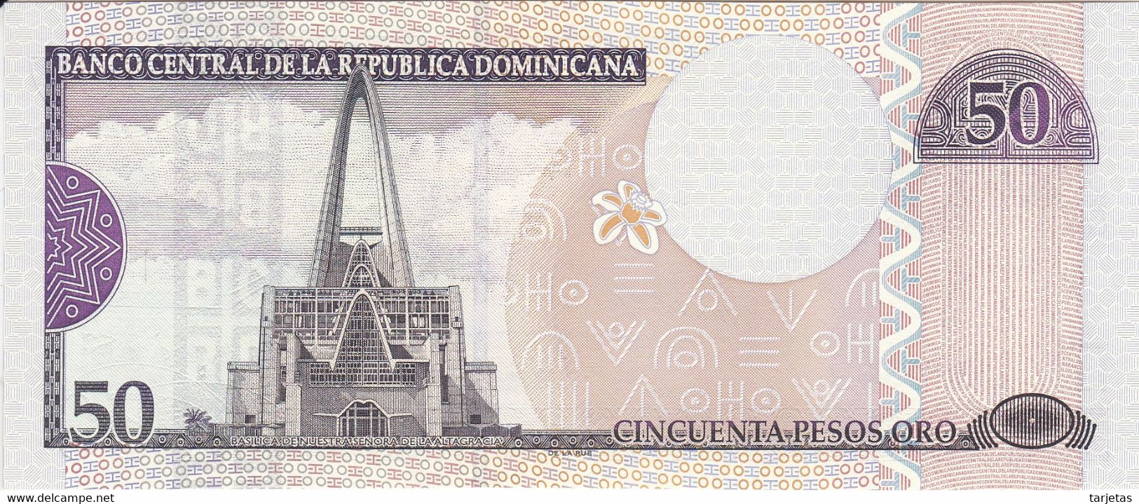 BILLETE DE LA REPUBLICA DOMINICANA DE 50 PESOS ORO DEL AÑO 2002 SIN CIRCULAR (UNC)  (BANKNOTE) - Dominicaine