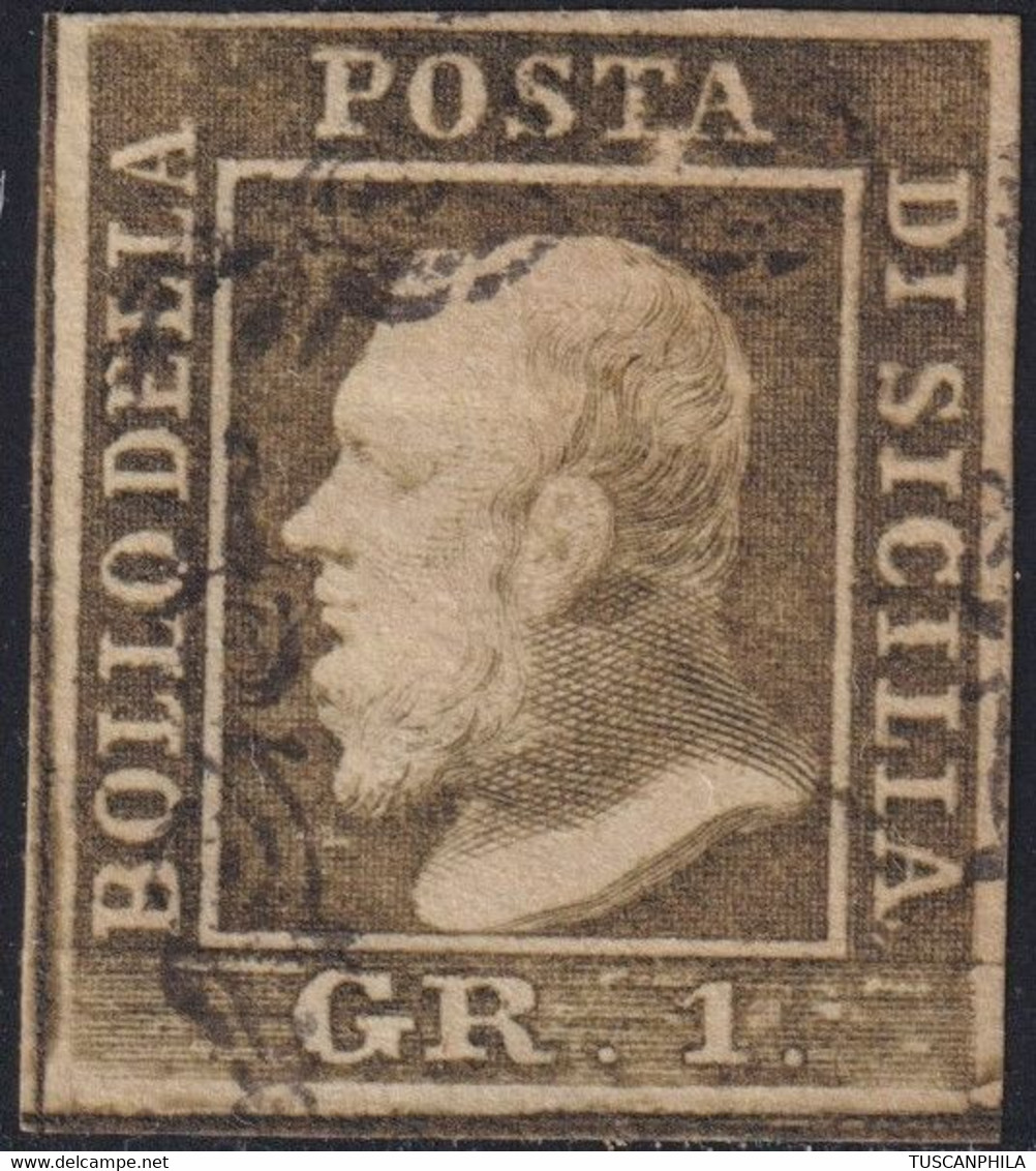 1 Gr. II^ Tav. Pos.5 Sass 4e Usato F. Em.Diena - Sicilia