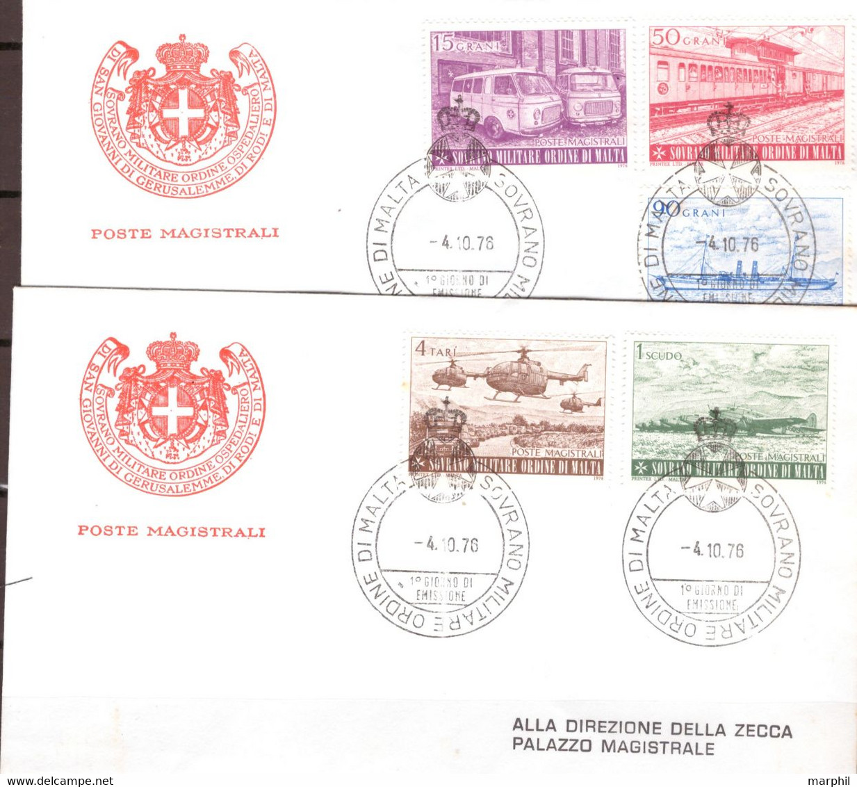 Italia S.M.O.M. 1976 Assistenza Dell'Ordine Nei Tempi Moderni UnN°120/124 FDC (o) Vedere Scansione - Lotti E Collezioni