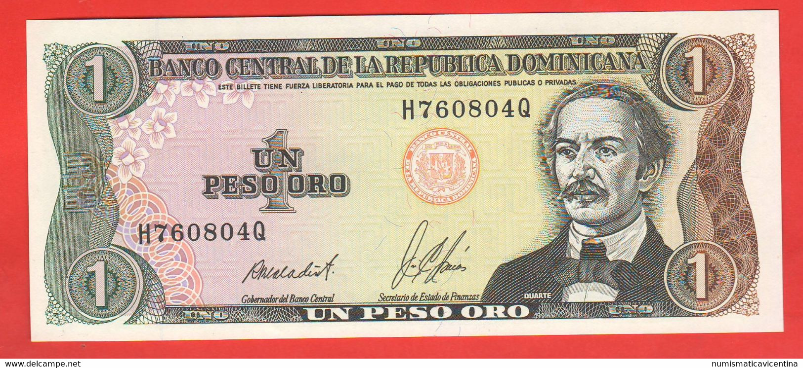 Domenicana Republica 1 Peso Oro 1987 Duarte - Dominicaine