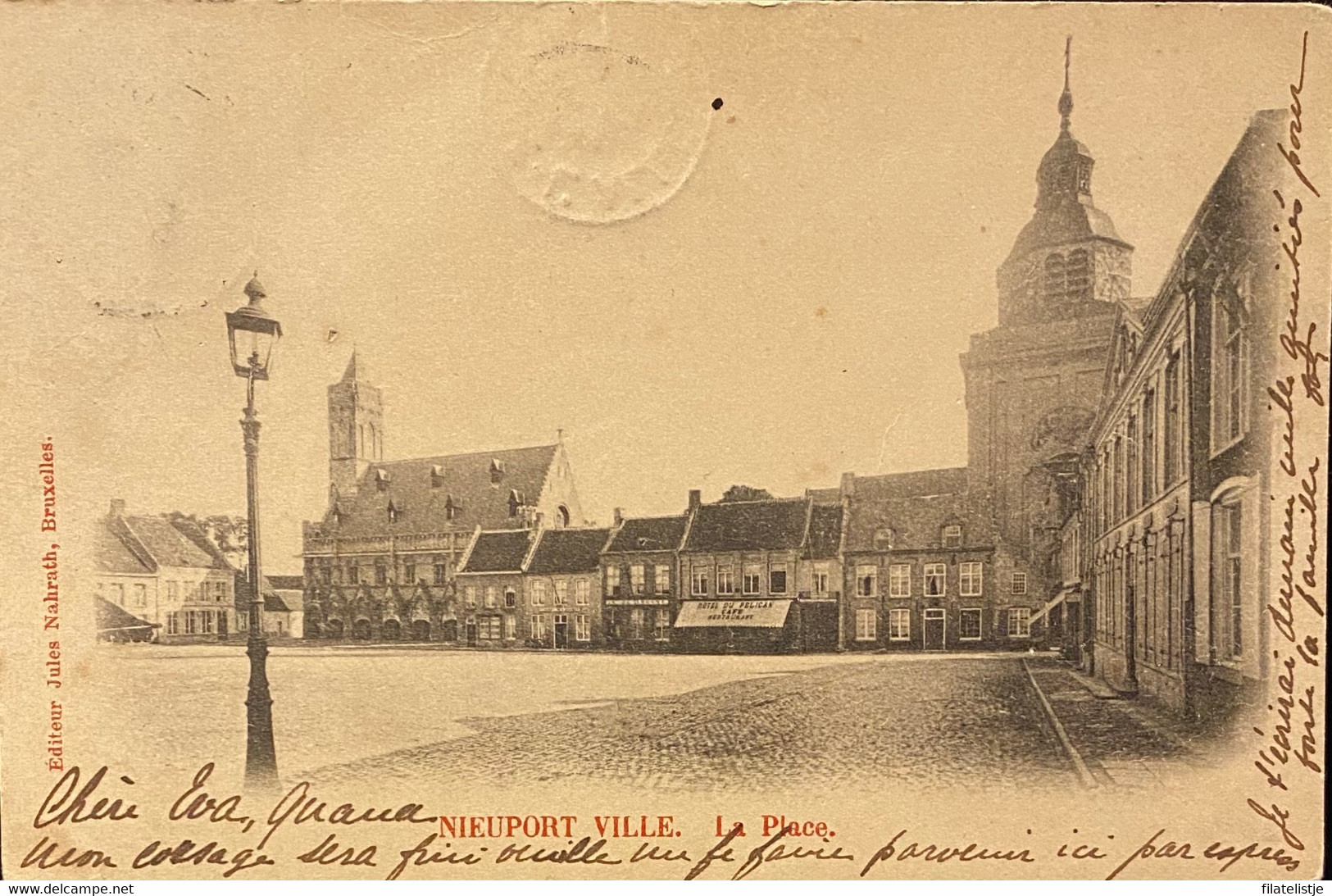 Nieuwpoortstad De Grote Markt Gelopen 1900 Zeer Zeldzaam - Nieuwpoort