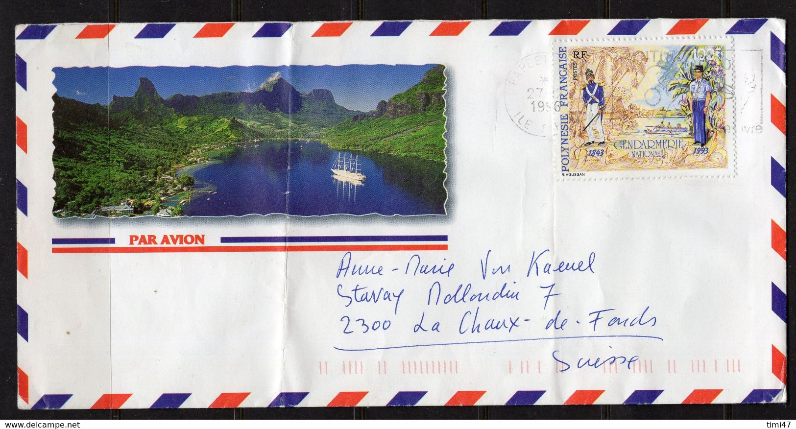 D190  /  Lettre Illustrée Par Avion - Tahiti