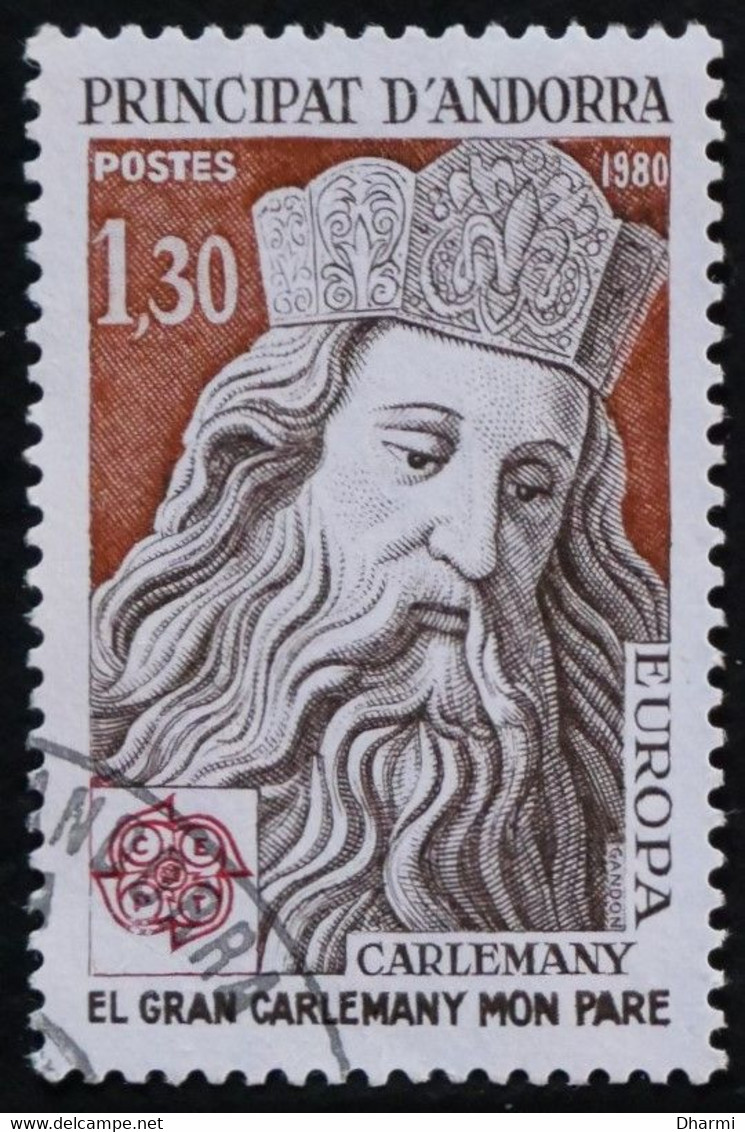 ANDORRE FR 1980 N°284 OBLITERE 1,30 EUROPA - CHARLEMAGNE - USED - Used Stamps