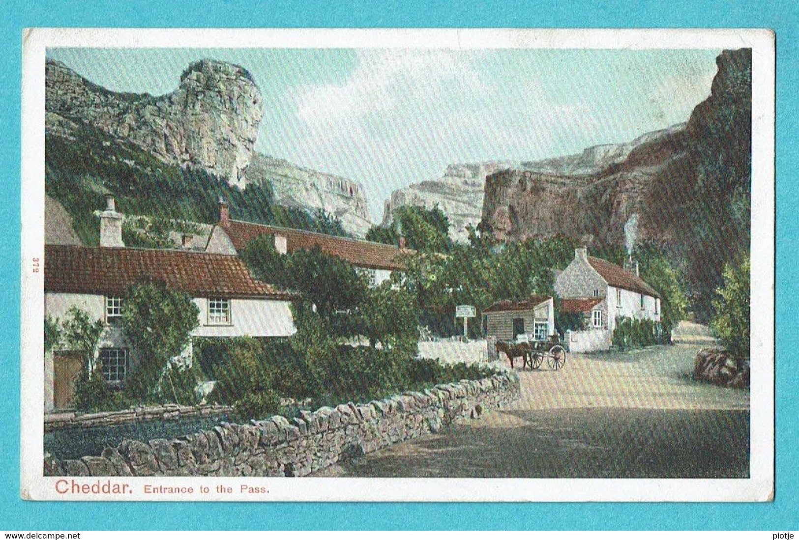 * Cheddar (Somerset - England) * (Peacock Autochrom, Nr 379) Entrance To The Pass, Rocher, Couleur, Old, Rare - Cheddar